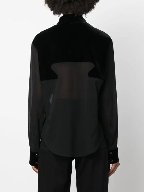TOM FORD panelled buttoned silk shirt - Black
