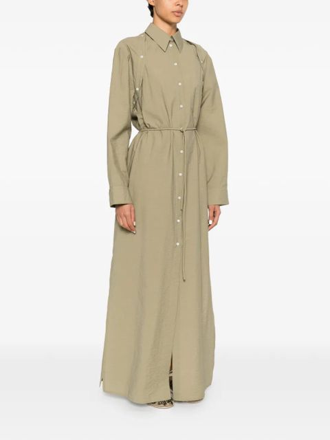 Nanushka Erisha button-detail maxi shirt dress - Green