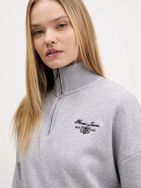 Guess Jeans bluza damska kolor szary melanżowa W5BQ06 KC811