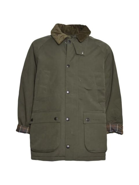 Barbour corduroy-collar single-breasted coat - Green - zdjęcie produktu nr 1