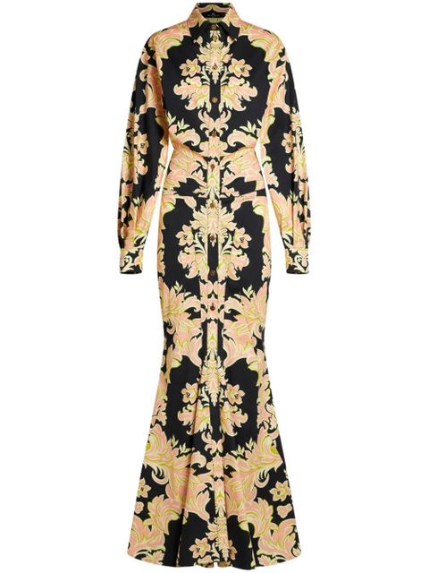 ETRO paisley-print ruched gown - Black - zdjęcie produktu nr 1