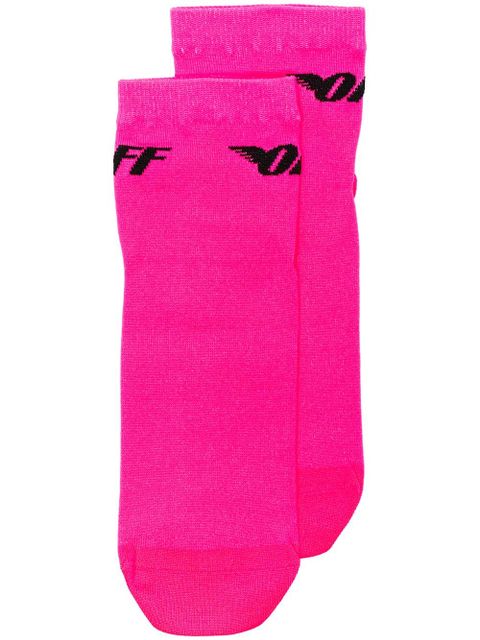 Off-White pink Neon Wings stretch logo socks - zdjęcie produktu nr 1