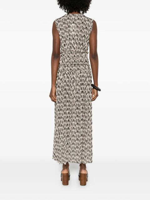 Ulla Johnson Kamaria shirred printed maxi dress - Neutrals