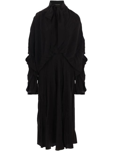 Balenciaga creased-effect silk dress - Black - zdjęcie produktu nr 1