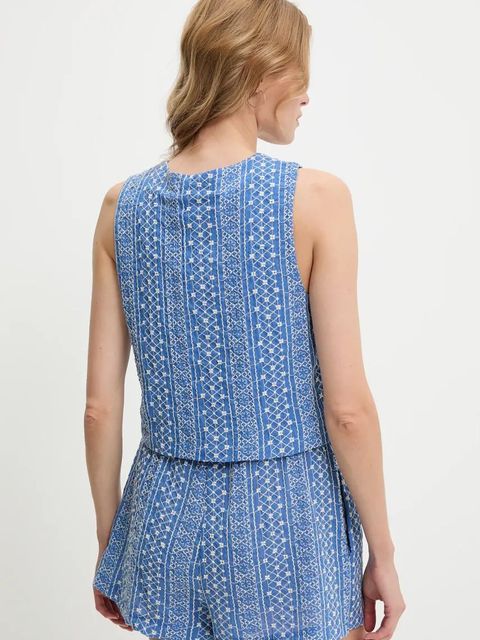 Answear.LAB kamizelka i szorty damski kolor niebieski