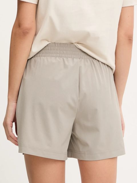 Helly Hansen szorty outdoorowe Thalia 2.0 kolor beżowy gładkie high waist 34328