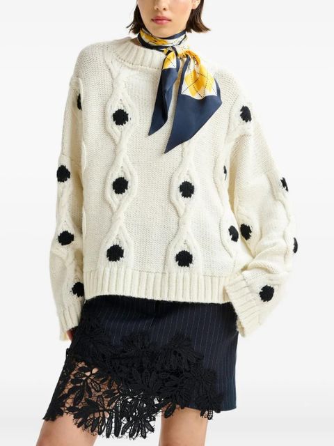 Essentiel Antwerp Ixel cable-knit sweater - White