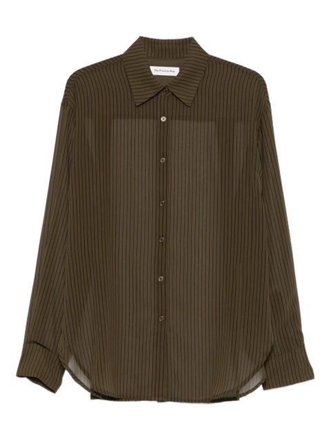 The Frankie Shop striped button-fastening shirt - Green - zdjęcie produktu nr 1
