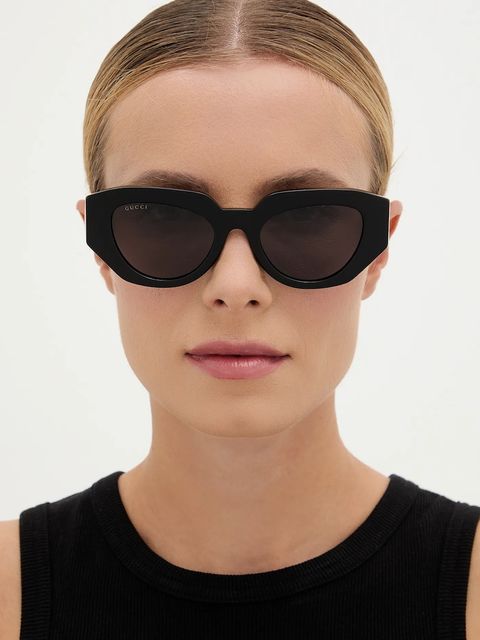 Gucci okulary przeciwsłoneczne damskie kolor czarny GG1421S