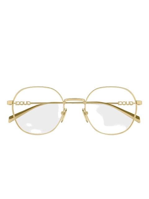 Gucci Eyewear logo round-frame glasses - Gold