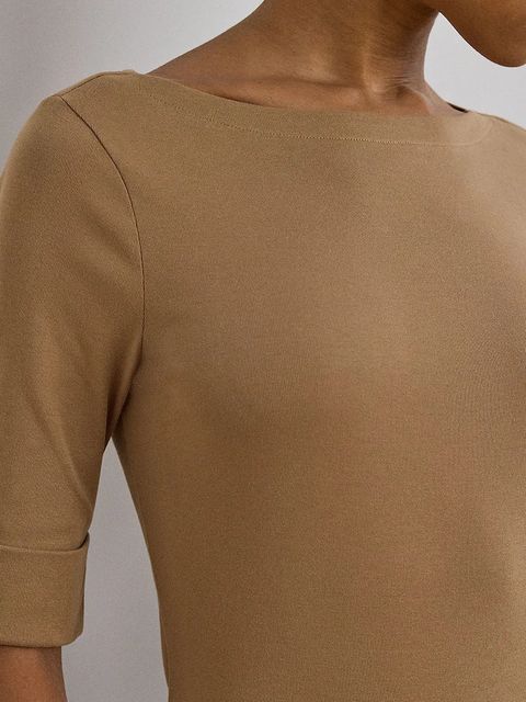 Lauren Ralph Lauren t-shirt damski kolor beżowy 200654963