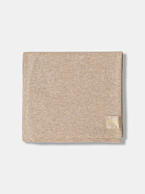 Guess szalik z dodatkiem wełny BRENTON damski kolor beżowy melanżowy AW5437 POL03