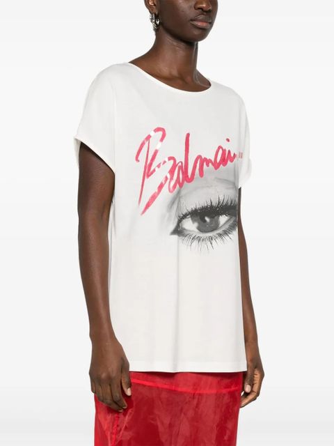 Balmain eye-print T-shirt - White - zdjęcie produktu nr 2