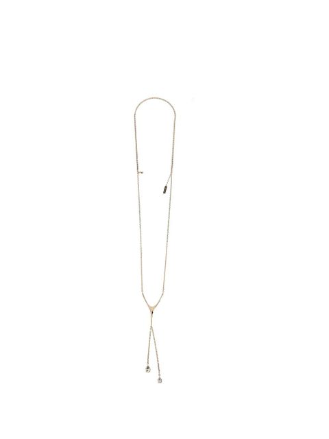 Alexander McQueen Y-motif crystal-pendant layered necklace - Gold - zdjęcie produktu nr 1
