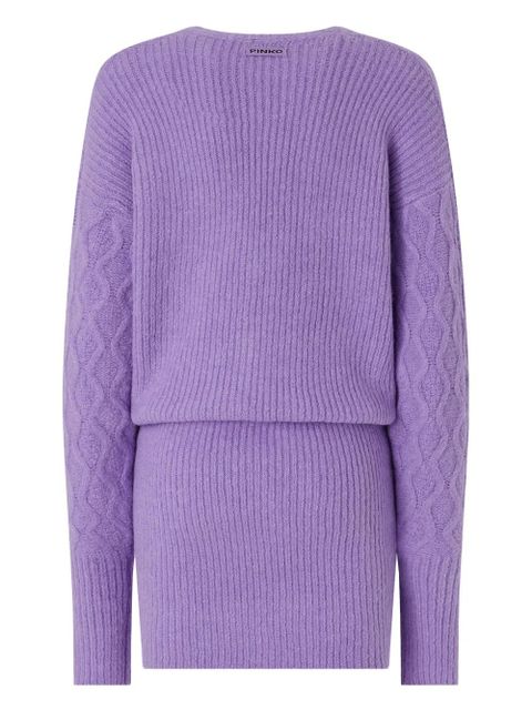 PINKO cable-knit button dress - Purple - zdjęcie produktu nr 2