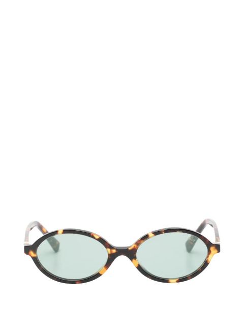 Miu Miu Eyewear tortoiseshell-pattern oval-frame sunglasses - Brown - zdjęcie produktu nr 1