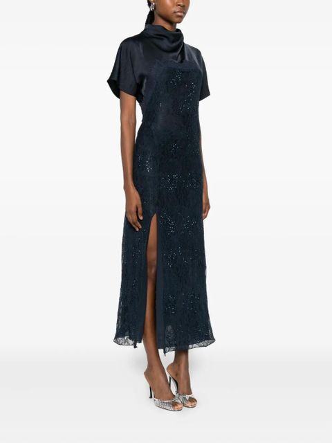 PINKO floral-lace sequin dress - Blue - zdjęcie produktu nr 2