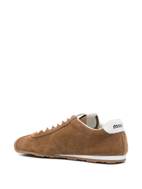 Miu Miu Plume suede sneakers - Brown