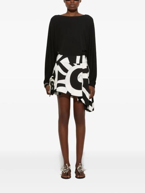 PUCCI Marmo-print asymmetrical mini skirt - Black