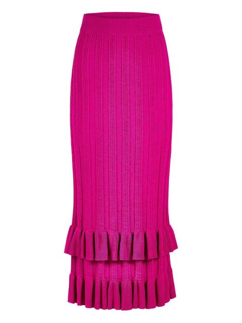 Marie Oliver ribbed ruffled skirt - Pink - zdjęcie produktu nr 1