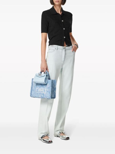 Versace floral-jacquard silk-cotton top - Black - zdjęcie produktu nr 2