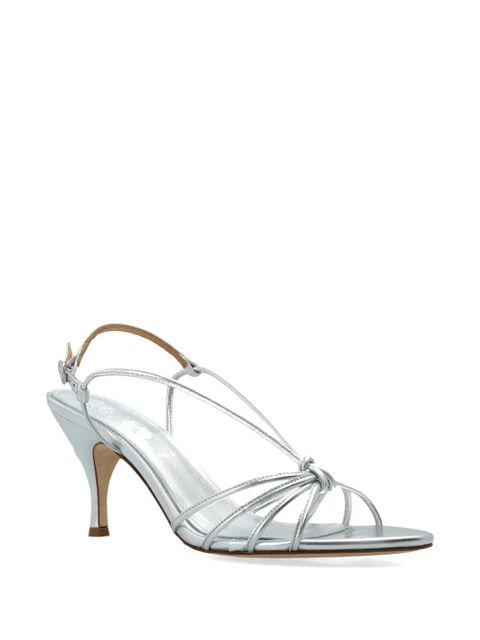 Aeyde strappy knotted leather heels - Silver - zdjęcie produktu nr 2