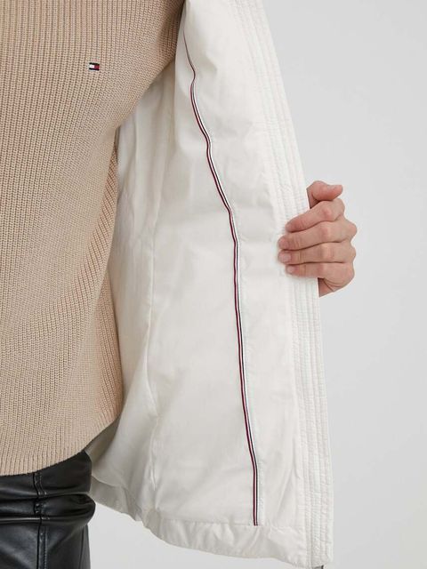 Tommy Hilfiger kurtka puchowa damska kolor beżowy zimowa
