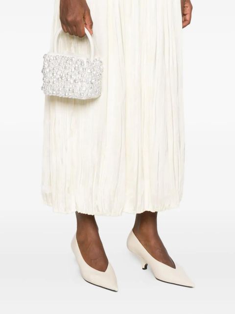 Cult Gaia Solene pearl-embellished top handle bag - White
