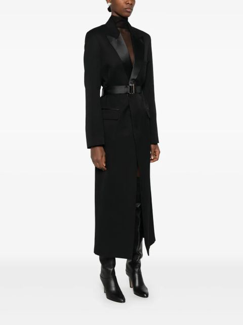 Victoria Beckham shawl-lapel slit coat - Black