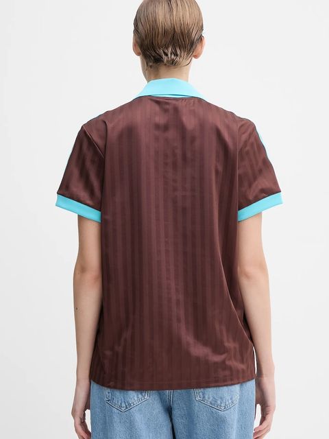 adidas Originals t-shirt Football Tee damski kolor brązowy JY3542