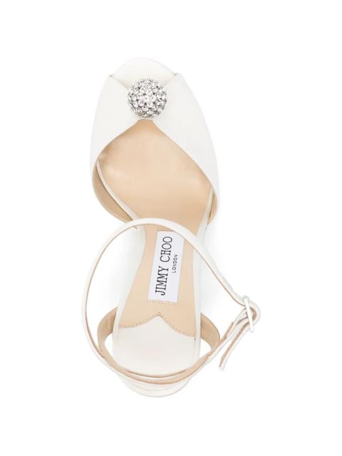 Jimmy Choo Sacora embellishment strap sandals - White