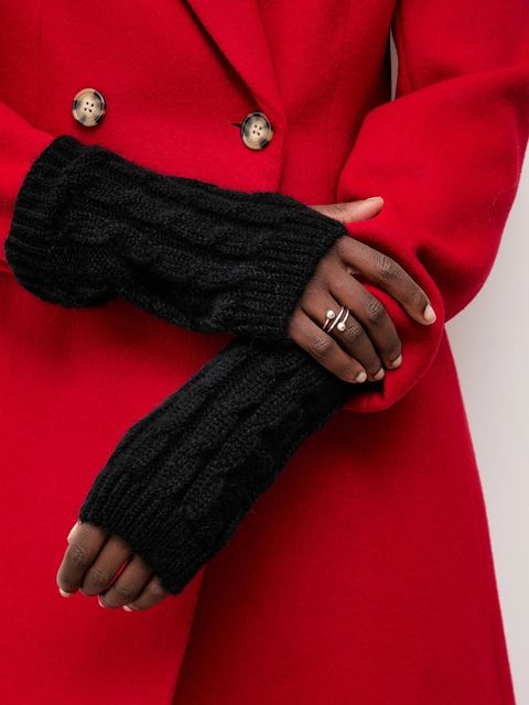 Answear.LAB rękawiczki z wełną damskie kolor czarny - zdjęcie produktu nr 1