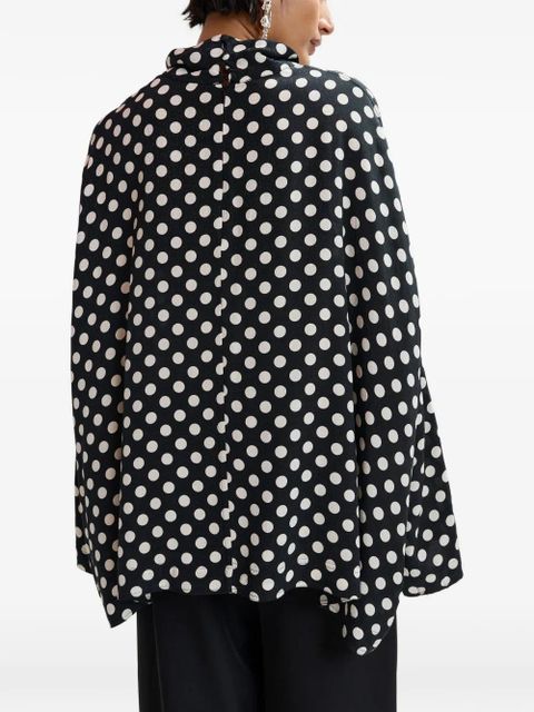 Essentiel Antwerp Joyetta polka-dot long-sleeve blouse - Black