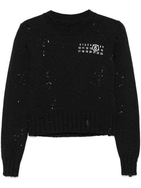MM6 Maison Margiela Numbers-motif sweater - Black - zdjęcie produktu nr 1