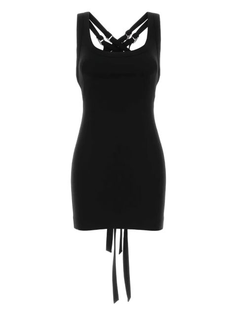 The Attico crossover-strap jersey dress - Black - zdjęcie produktu nr 1