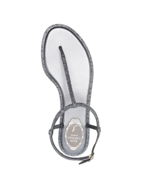 René Caovilla Diana embellished t-strap sandals - Silver