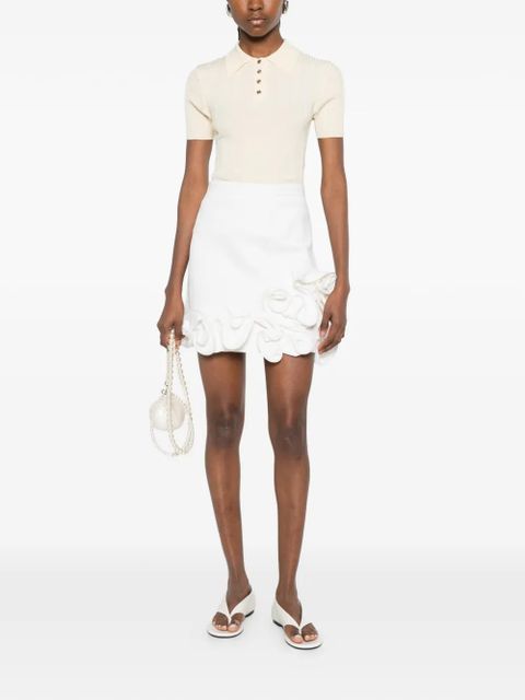 SANDRO ruffled mini skirt - White - zdjęcie produktu nr 2