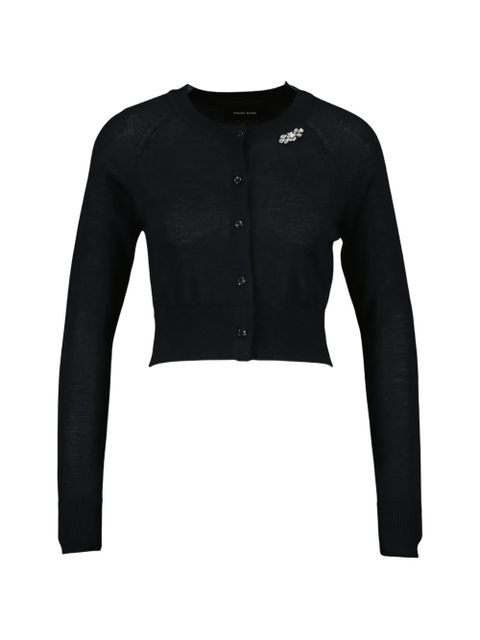Simone Rocha embellished cropped wool cardigan - Black - zdjęcie produktu nr 1