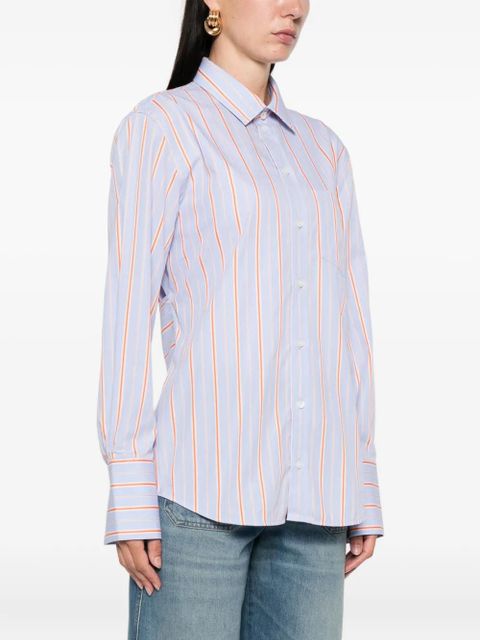 Victoria Beckham striped cotton long-sleeve shirt - Blue
