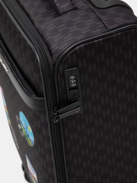 Karl Lagerfeld walizka IKON MONOGRAM kolor brązowy B1W30253