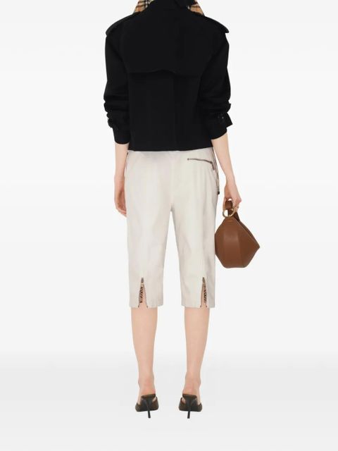 Burberry cropped gabardine Mayfair trench jacket - Black