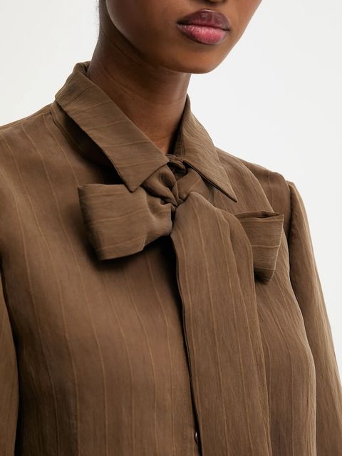 Answear.LAB koszula damska kolor brązowy relaxed z kołnierzykiem klasycznym