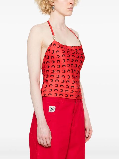 Marine Serre crescent moon-print top - Red