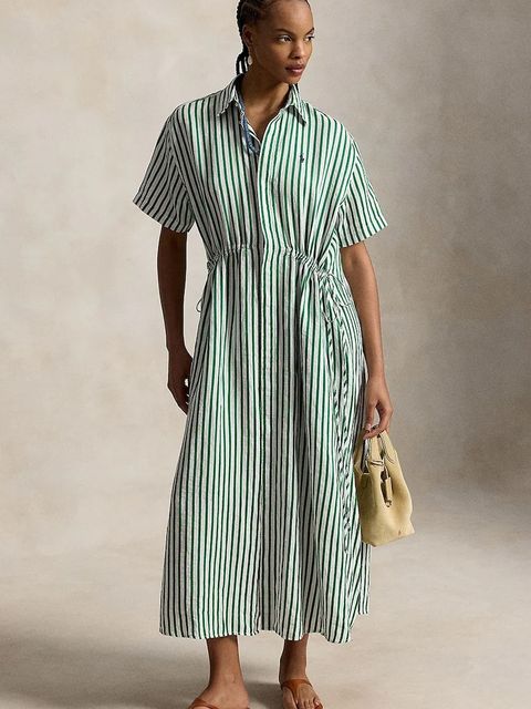 Polo Ralph Lauren sukienka koszulowa z lnem - zdjęcie produktu nr 1