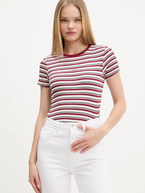 Guess Jeans t-shirt damski kolor bordowy W5BP52 KA0H1 - zdjęcie produktu nr 1