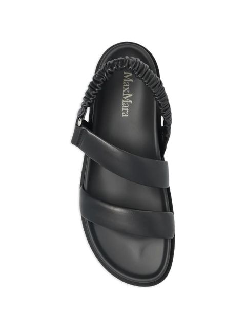 Max Mara Mxamacro ruched strap leather sandals - Black
