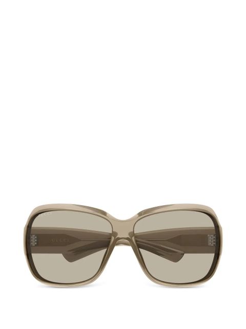 Gucci Eyewear logo-print square-frame sunglasses - Neutrals - zdjęcie produktu nr 1