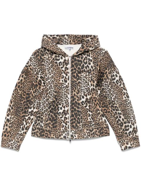 GANNI leopard-print hoodie - Brown - zdjęcie produktu nr 1