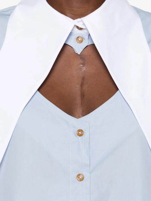 Vivienne Westwood cut-off oversized-collar shirt - Blue