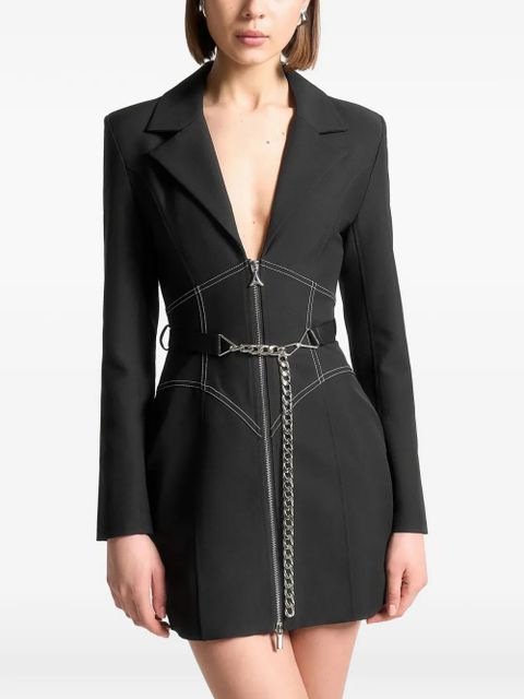 Manière De Voir contrast-stitch chain-detail blazer dress - Black - zdjęcie produktu nr 1